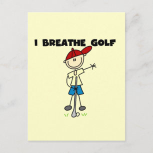 Cartão Postal Eu Respiro Camisetas e Presentes de Golfe