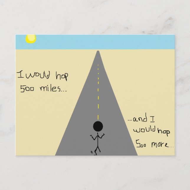 Cartão Postal Eu Salto 500 milhas... (Frente)