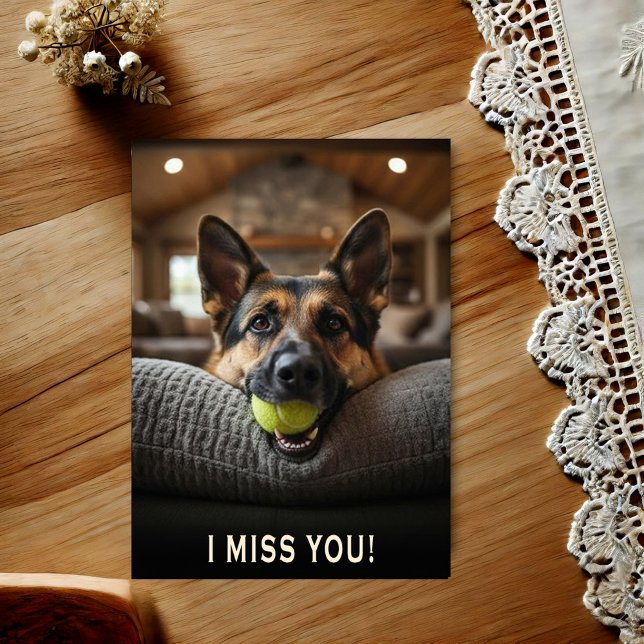 Cartão postal Eu Sinto Saudades do Pastor Alemão (Criador carregado)