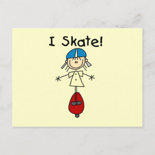 Cartão Postal Eu Skate Rapariga De Skate