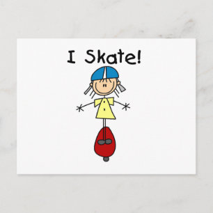 Cartão Postal Eu Skate Rapariga De Skate