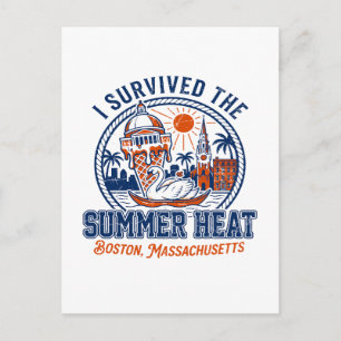 Cartão Postal Eu Sobrevivi ao Calor do Verão Boston Massachusett