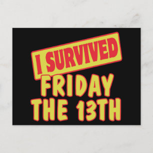 CARTÃO POSTAL EU SOBREVIVI NA SEXTA-FEIRA A 13