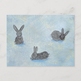 Cartão Postal Eu Sonho com Coelhos... diversão, pintura moderna 