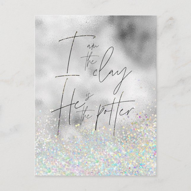 Cartão Postal Eu sou a argila; ele é o cristão-Potter (Frente)