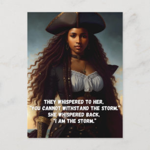 Cartão Postal Eu sou a Tempestade Arte Pirata da Mulher Negra