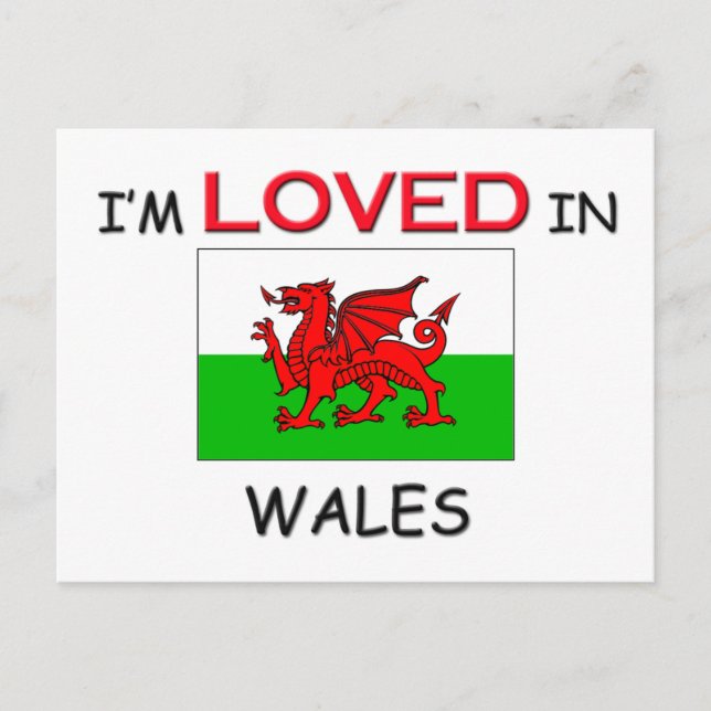 Cartão Postal Eu sou amado em WALES (Frente)
