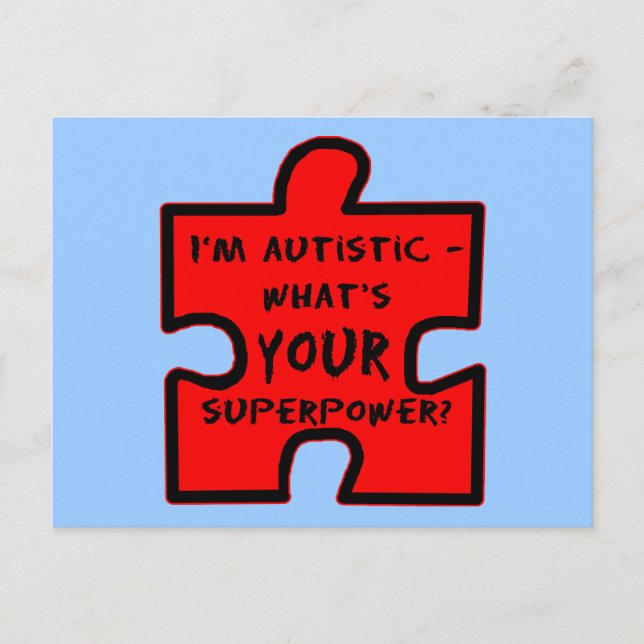 Cartão Postal Eu sou Autista - Qual é o SEU Superpoder? (Frente)