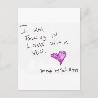 Cartão Postal EU SOU FALLiI AMOR WiTH VOCÊ OUVIR ALMA