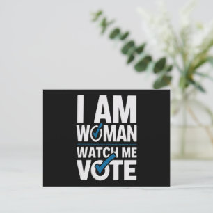Cartão Postal Eu Sou Mulher Observe Me Votar Vintage 