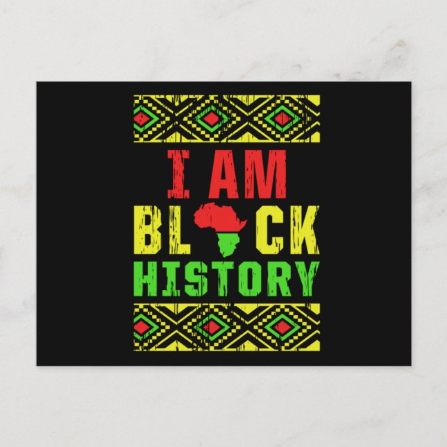 Cartão Postal Eu sou o Black History African American Human Righ (Frente)