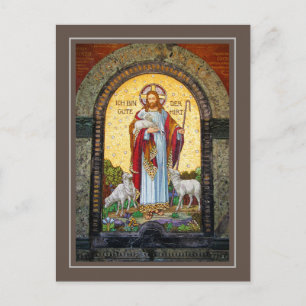Cartão Postal "EU SOU O BOM SHEPHERD" John 10:11 Arte Mosaica