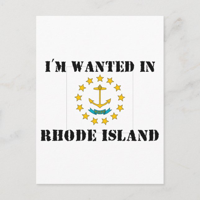 Cartão Postal Eu sou procurado em Rhode Island (Frente)