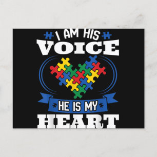 Cartão Postal Eu Sou Sua Voz Ele É Meu Coração Autismo Sensibili