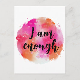 Cartão Postal Eu Sou Suficiente De Cor Laranja Cor-De-Laranja Co
