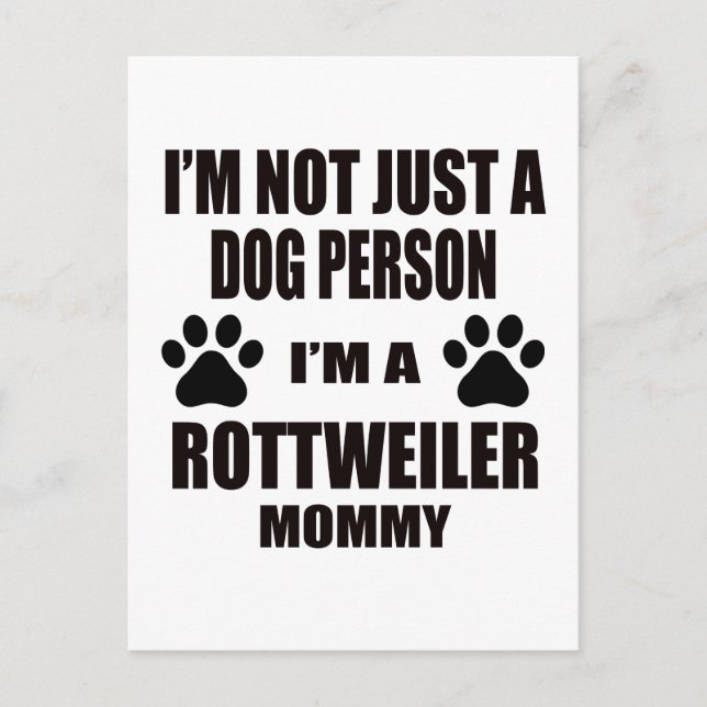 Cartão Postal Eu sou uma Mamãe Rottweiler (Frente)