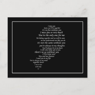 Cartão Postal Eu também sinto sua falta de texto em metade do co