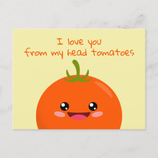 Cartão Postal Eu Te Amo De Minha Cabeça Tomates Engraçado Cartaz