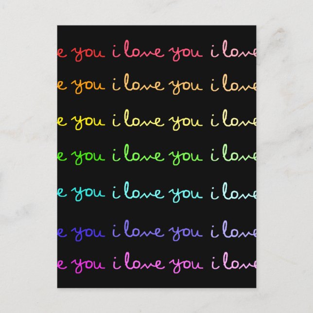 Cartão Postal eu te amo. Eu te amo. (Frente)