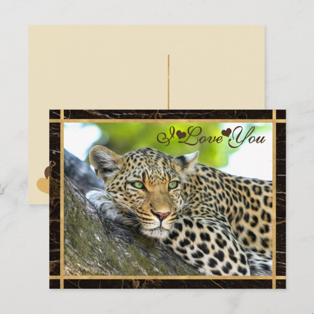 Cartão Postal Eu Te Amo Foto De Leopardo (Frente/Verso)