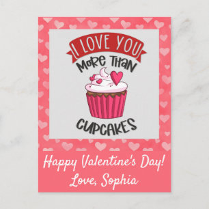 Cartão Postal Eu Te Amo Mais Do Que Cupcakes