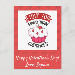 Cartão Postal Eu Te Amo Mais Que Cupcakes