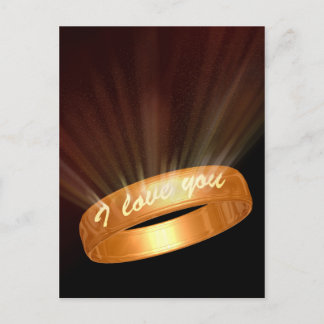 Cartão Postal "Eu te amo" Ouro Ring
