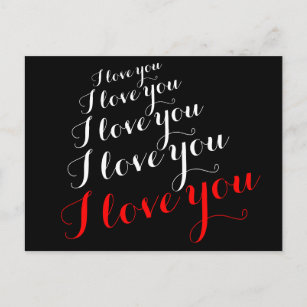 Cartão Postal "Eu te amo" palavras românticas