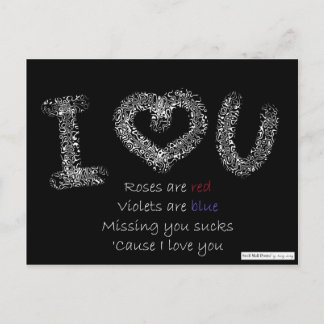 Cartão Postal Eu Te Amo Poema: Sentido Sua Falta