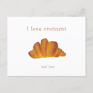 Cartão Postal Eu te amo postais Eu amo croissant e você