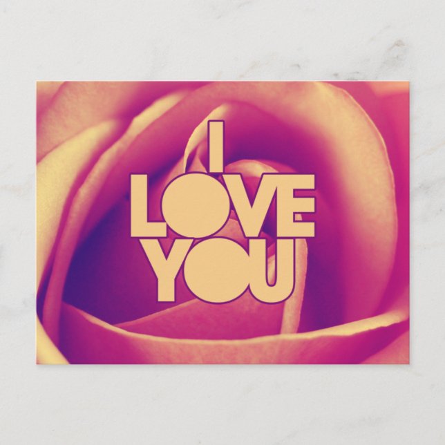 Cartão Postal Eu Te Amo Rosa Rosa Rosa Rosa (Frente)