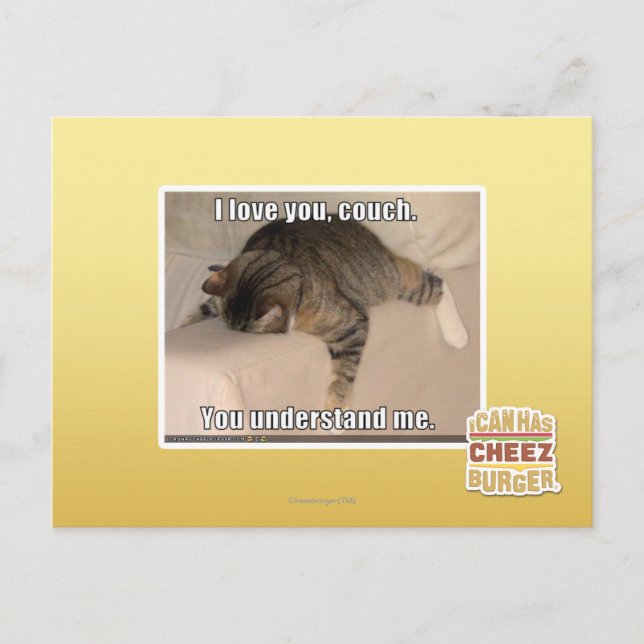 Cartão Postal Eu te amo, sofá (Frente)