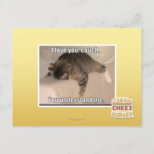 Cartão Postal Eu te amo, sofá.