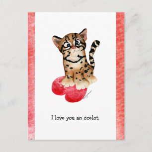 Cartão Postal Eu Te Amo Um Cartão-Postal Ocelot Pun