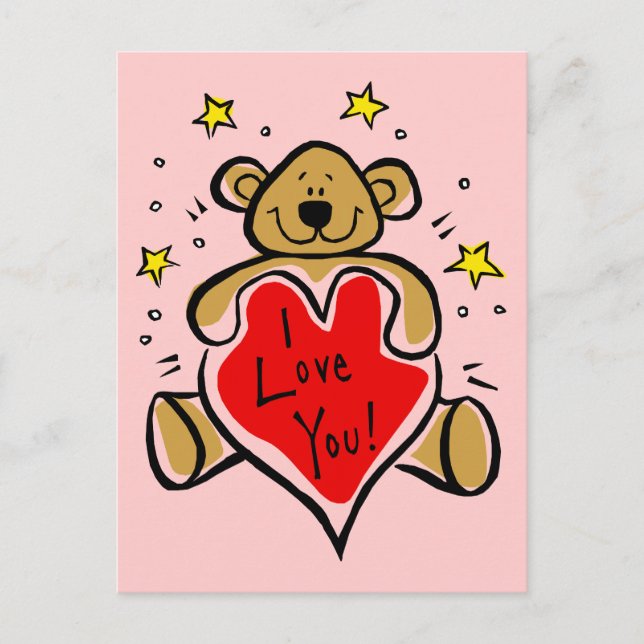 Cartão Postal Eu Te Amo Urso (Frente)