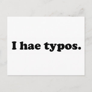 Cartão Postal Eu tenho erros de digitação - preto