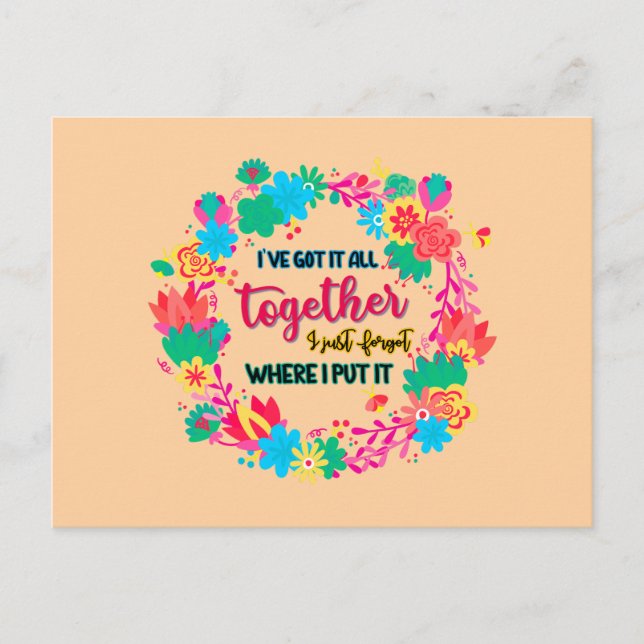Cartão Postal Eu tenho tudo junto Eu acabei de esquecer onde col (Frente)