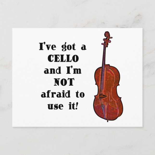Cartão Postal Eu Tenho um Violoncelo (Frente)