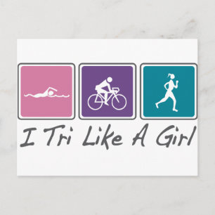 Cartão Postal Eu tri como uma garota (Triathlete)