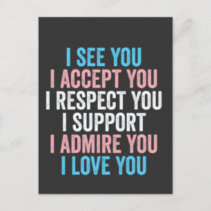 Cartão Postal Eu Vejo Você, Eu Aceito Que Te Respeito Por LGBT T