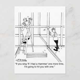 Cartão Postal Eu vou te bater com um martelo se você cantar se 