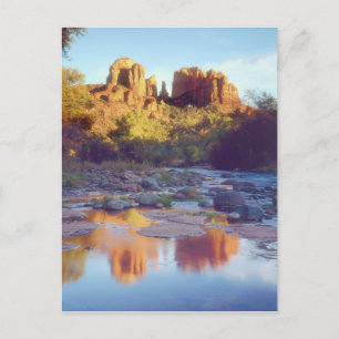 Cartão Postal EUA, Arizona, Sedona. Cathedral Rock refletindo