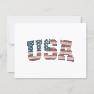 Cartão Postal EUA Bandeira Patriótica 4 de julho América