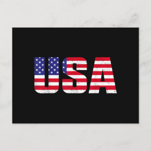 Cartão Postal EUA Bandeira Patriótica Americana Para Homens Meni