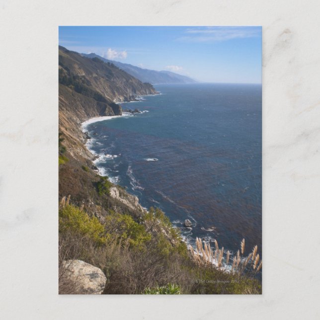 Cartão Postal EUA, Califórnia, Big Sur, linha costeira robusta (Frente)