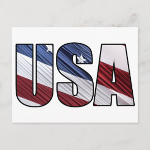 Cartão Postal EUA em Red White e Blue American Patriotic Flag