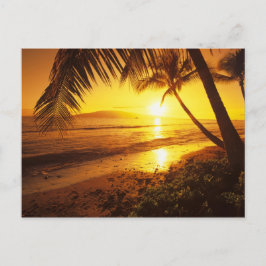 Cartão Postal EUA, Havaí, Maui, Pôr do sol colorido em um 2