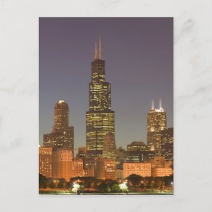 Cartão Postal EUA, Illinois, Chicago: Linha Skyline da Cidade / 