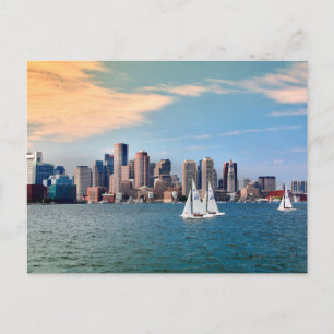 Cartão Postal EUA, Massachusetts. Vista panorâmica da orla marít