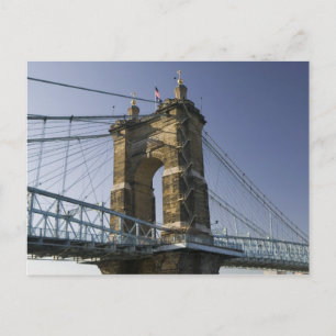 Cartão Postal EUA, Ohio, Cincinnati: Suspensão de Roebling 3